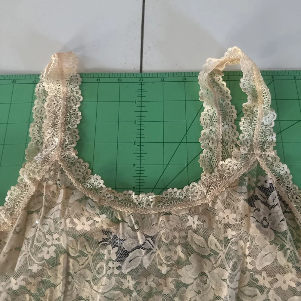 I.N.C. INTERNATIONAL CONCEPTS Sexy Lace Lingerie Tank Top Almond Latte / Peach - Picture 3 of 5
